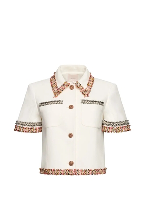 Cinq A Sept fringed collared jacket - White