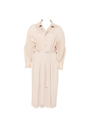 Pleats Please Issey Miyake pleated coat - Neutrals