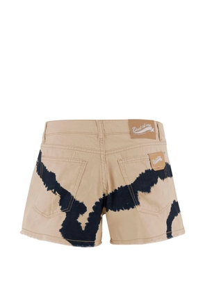 DON'T @ ME tie-dye denim shorts - Neutrals