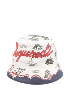 DSQUARED2 printed bucket hat - Neutrals