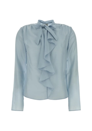 Jacob Cohën ruffled tie blouse - Blue