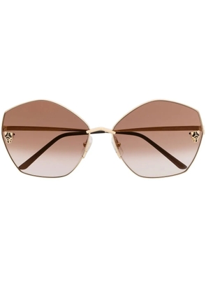 Cartier Eyewear panther-head tinted sunglasses - Gold