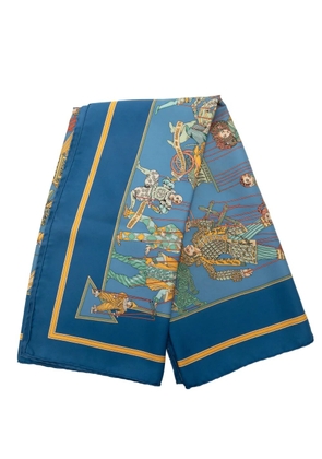 Hermès Pre-Owned 1990-2000 Le Temps des Marionnettes Silk Scarf 90 scarves - Blue