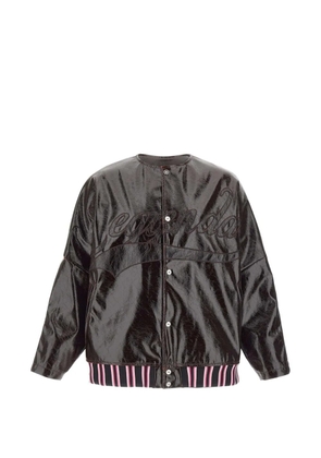 PDF Leggenda Due embroidered logo striped jacket - Brown