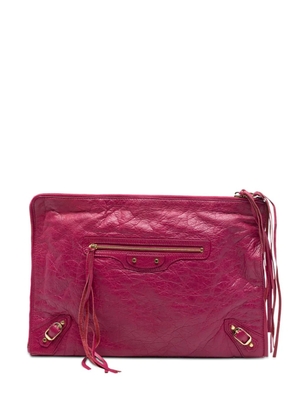 Balenciaga Pre-Owned 2017 Lambskin Motocross Giant 12 Zip Around Flat clutch bag - Pink