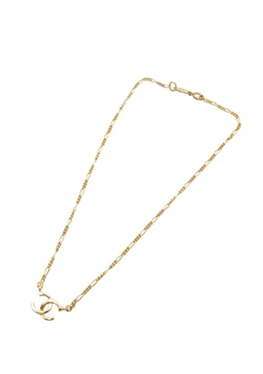 CHANEL Pre-Owned 1982 CC Gold Plated Pendant Necklace costume necklace