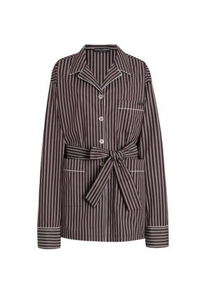 Dolce & Gabbana striped poplin vanity shirt - Brown