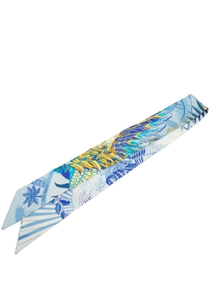 Hermès Pre-Owned 2000-2026 Mythiques Phoenix Coloriage Silk Twilly Scarf scarves - Blue
