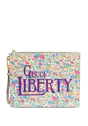 Gucci Pre-Owned 2016-2026 Liberty Leather Flora clutch bag - White