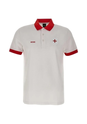 BOSS Paddy flat-knit logo polo shirt - White