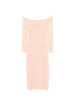 Rabanne floral-lace long-sleeve midi dress - Pink