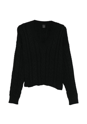 PINKO V-neck cable-knit sweater - Black