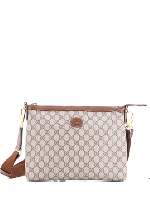 Gucci Pre-Owned Interlocking G Patch Wristlet Messenger Bag GG Coated Canvas Medium crossbody bag - Brown