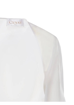 Genny silk cropped blouse - White