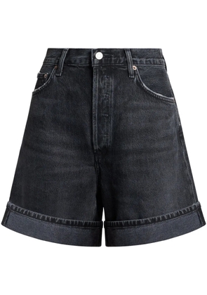 AGOLDE Dame high-waisted denim shorts - Black
