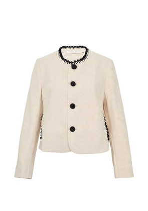 Renli Su contrast trim cropped jacket - Neutrals