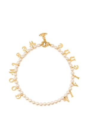 Vivienne Westwood Leanne pearl letter necklace - Gold