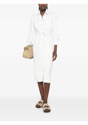 Patrizia Pepe logo-detail shirt midi dress - Blue