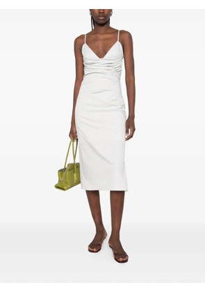 Patrizia Pepe midi bustier poplin dress - Grey