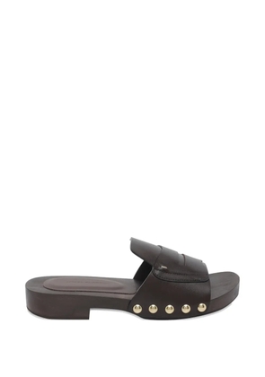 ANGEL ALARCON studded round toe sandals - Brown