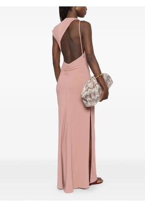 Patrizia Pepe gathered cut-out maxi dress - Pink