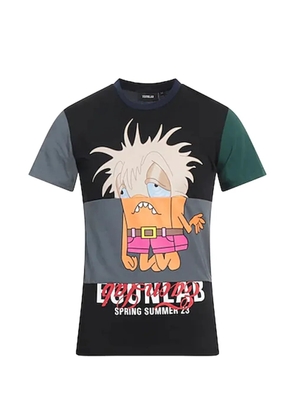 EGONlab. Upside Down cartoon-print T-shirt - Blue