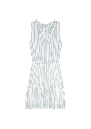 Rails Albany ruffled-hem striped mini dress - White