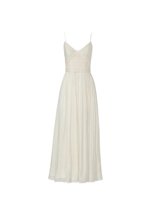 Costarellos Fayla draped pleated maxi dress - Neutrals