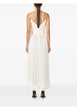 Costarellos Fayla draped pleated maxi dress - Neutrals