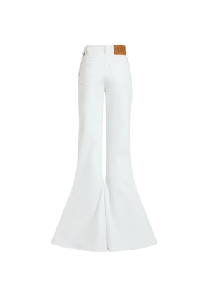 A.W.A.K.E. Mode logo-patch flared jeans - White