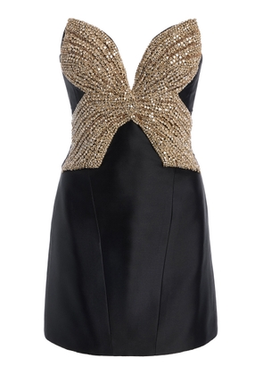 Costarellos Tala Butterfly-Appliqued Mikado Mini Dress - Moda Operandi