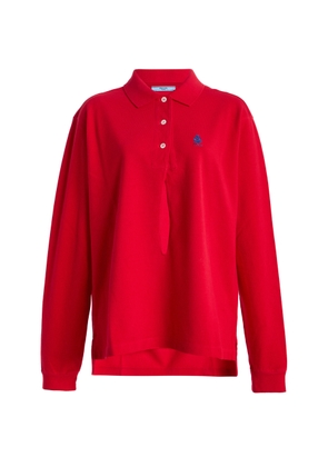 Prada Cotton Pique Polo Shirt - Moda Operandi