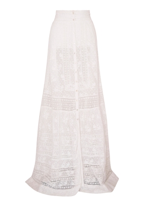 LoveShackFancy Araminta Button-Front Cotton Maxi Skirt - Moda Operandi