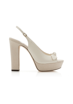 Jimmy Choo Ziva Leather Platform Slingback Sandals - Moda Operandi