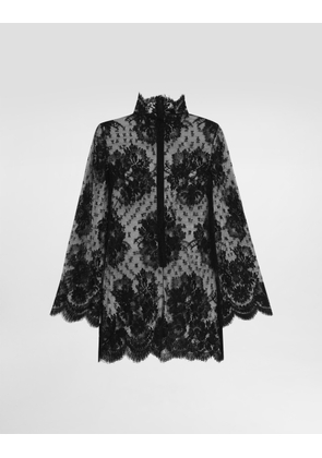 Dolce & Gabbana Lace Dress With High Neck - Woman Dresses Black 42