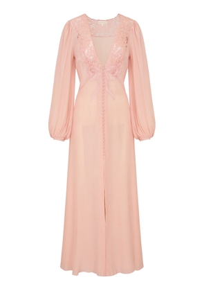 LoveShackFancy Lina Plunging Silk Midi Dress - Moda Operandi