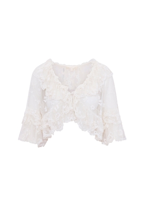 LoveShackFancy Vessia Ruffled Lace Top - Moda Operandi