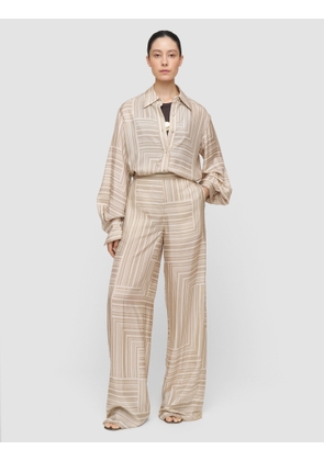 Dijon Printed Silk Trousers - Regular / 32