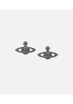 Vivienne Westwood Mini Bas Relief Earrings Gunmetal Topaz Crystals Women