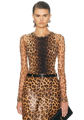 Sportmax Zebu Top in Beige Shaded - Brown. Size L (also in M, S, XS).