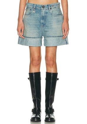 R13 Nina Short in Lapis Selvedge Blue - Blue. Size 24 (also in 25, 26, 27, 28).