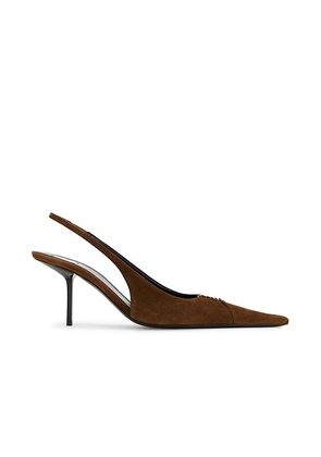 Saint Laurent Babylone Slingback Pump in Dark Havana - Brown. Size 38.5 (also in 39).