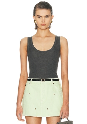 RENGGLI Scoop Neck Rib Tank Top in Graphite - Grey. Size L (also in M, S, XL, XS).
