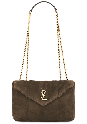 Saint Laurent Toy Puffer Chain Bag in Light Musk - Army. Size all.