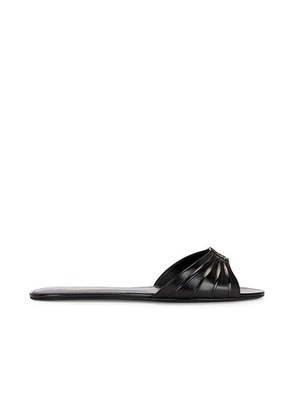 Saint Laurent Babylone Slide Sandal in Nero - Black. Size 38.5 (also in 39, 39.5, 40).