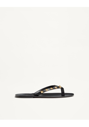 Valentino Garavani Rockstud kidskin flip-flops Man BLACK 40