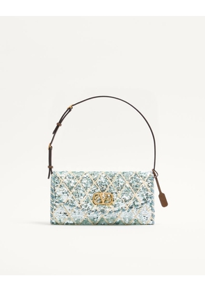 Valentino Garavani Valentino Garavani DeVain Small Shoulder Bag with Rhombelle Embroidery Woman SKY BLUE UNI