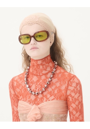 Valentino Garavani Ovalette Necklace In Resin, Enamel, Metal And Swarovski® Crystals Woman PINK/BLACK'' UNI