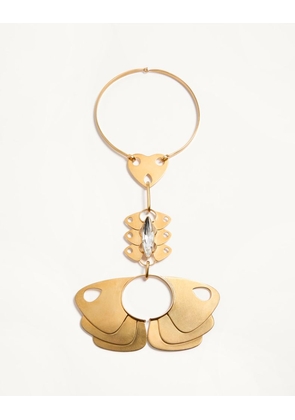 Valentino Garavani Pages Necklace In Metal And Crystals Woman GOLD/CRYSTAL UNI