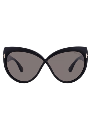 Tom Ford Grey Smoke Butterfly Ladies Sunglasses FT1196 01A 65